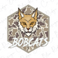 A cartoon illustration of a bobcat's head, with the word "BOBCATS" written below it.