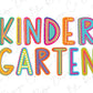 a colorful sign that says kinder gartern