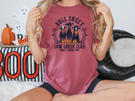 Bull Sheet Cow Lover Club Moo...I Mean Boo Graphic T-Shirt