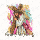 a religious figure, likely Jesus, carrying a cross. The text "oh, how I love you" is written below the illustration.