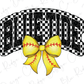 Long County Checkered Blue Tide Softball Coquette Graphic T-Shirt