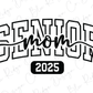 a black and white image of the word senior on a white background