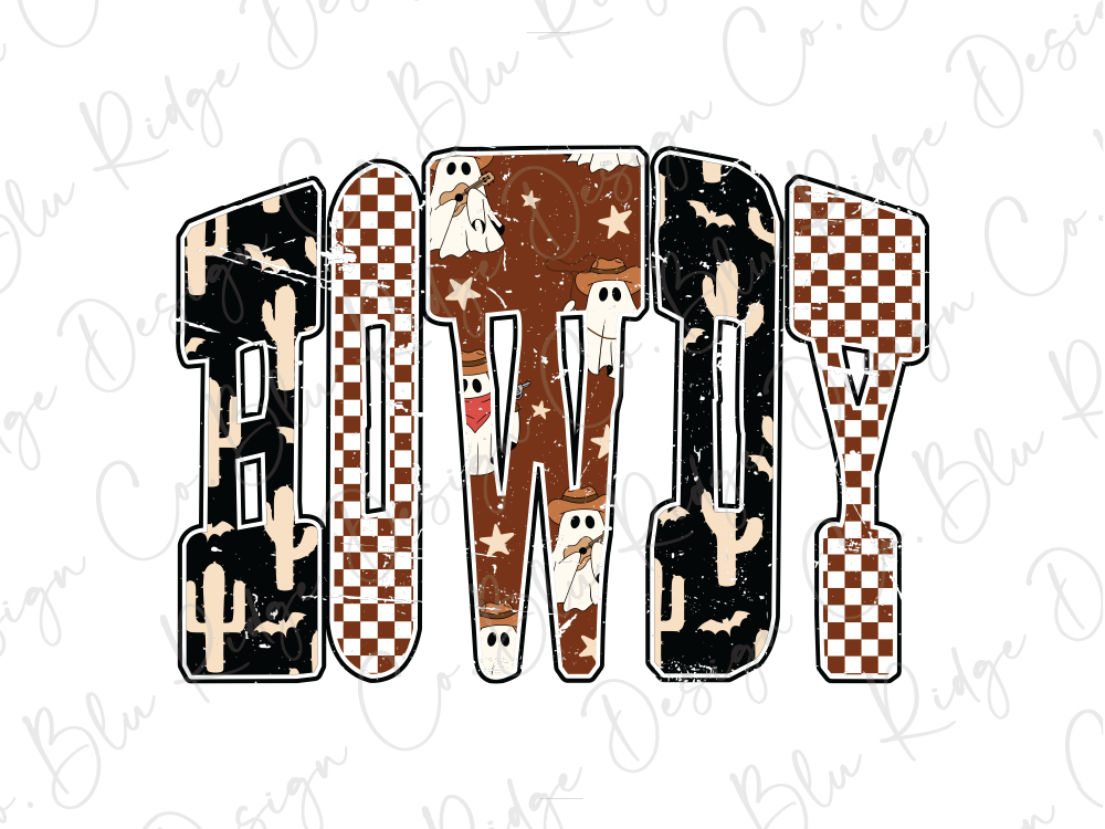 the word "WAYNE" formed by stylized letters in a checkered and ghostly pattern, with various decorative elements such as stars, bats, and cacti.