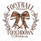 a football team logo with a bow