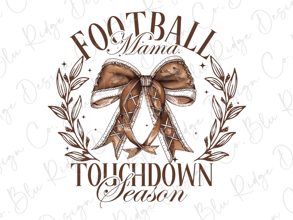 a football team logo with a bow