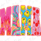 a colorful and vibrant design with the word "MAMA" prominently displayed. The letters are arranged in a way that showcases the unique and creative patterns and colors used to form the word.