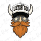 A cartoon illustration of a bearded man wearing a hat with the text "LET'S GO" and sunglasses.