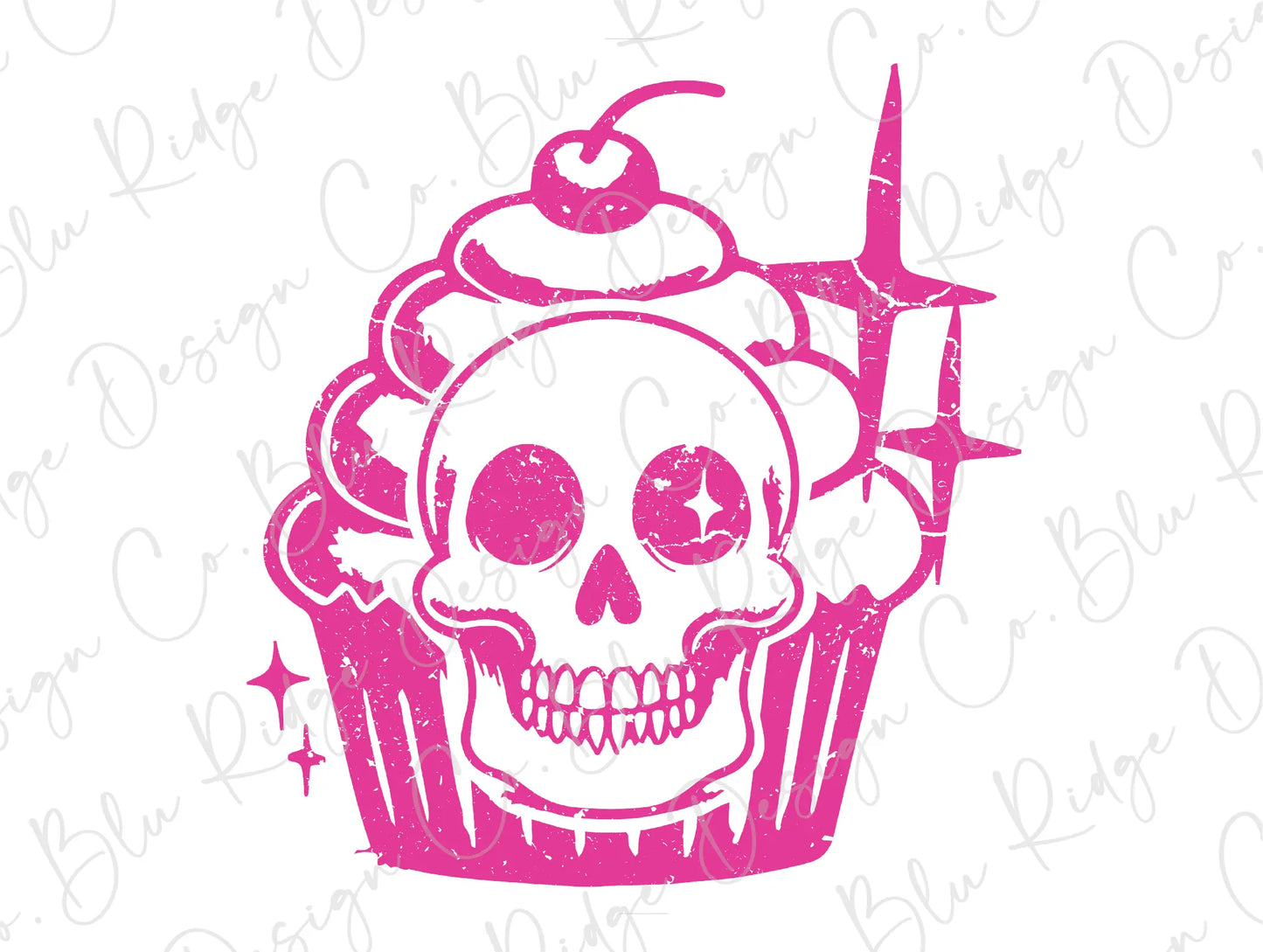 a cupcake with a skull on top of it