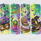 a set of three mardi gras bookmarks with mardi gras masks