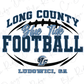 a football logo with the words long county blue tide football