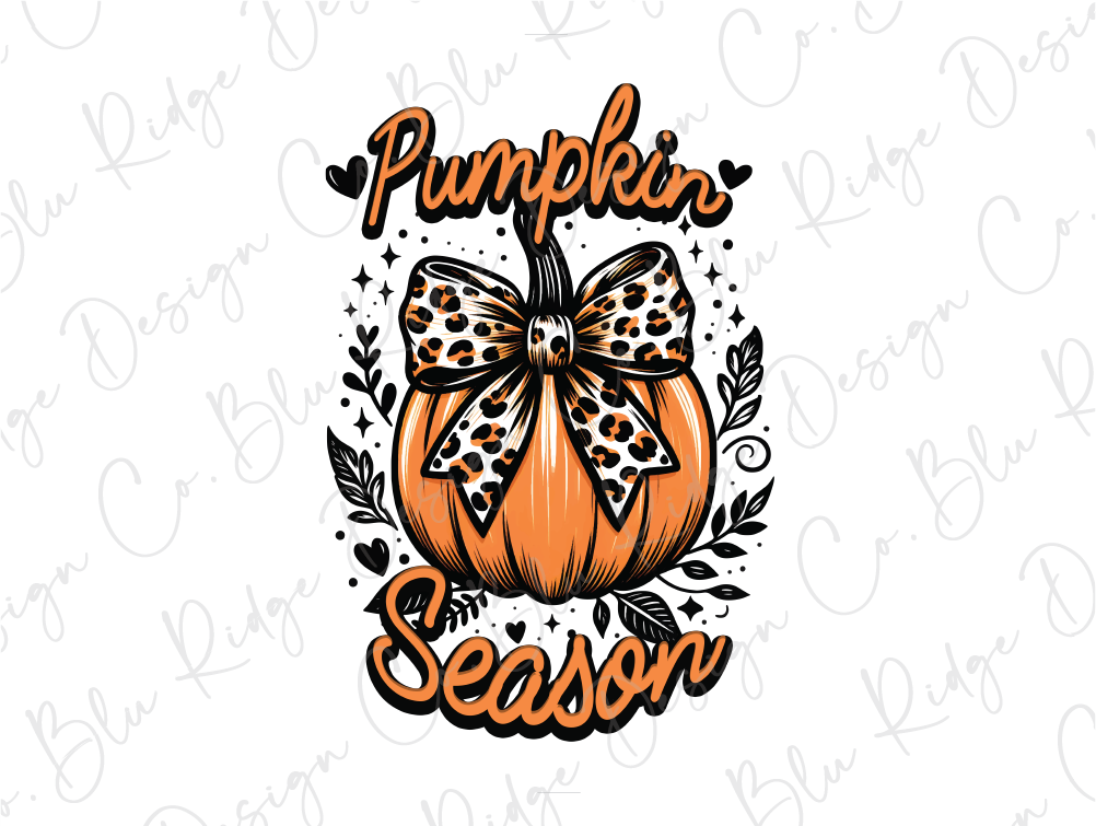 a pumpkin with a bow and the words pumpkin season