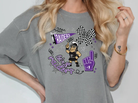 Raiders Doodle School Spirit Graphic T-Shirt