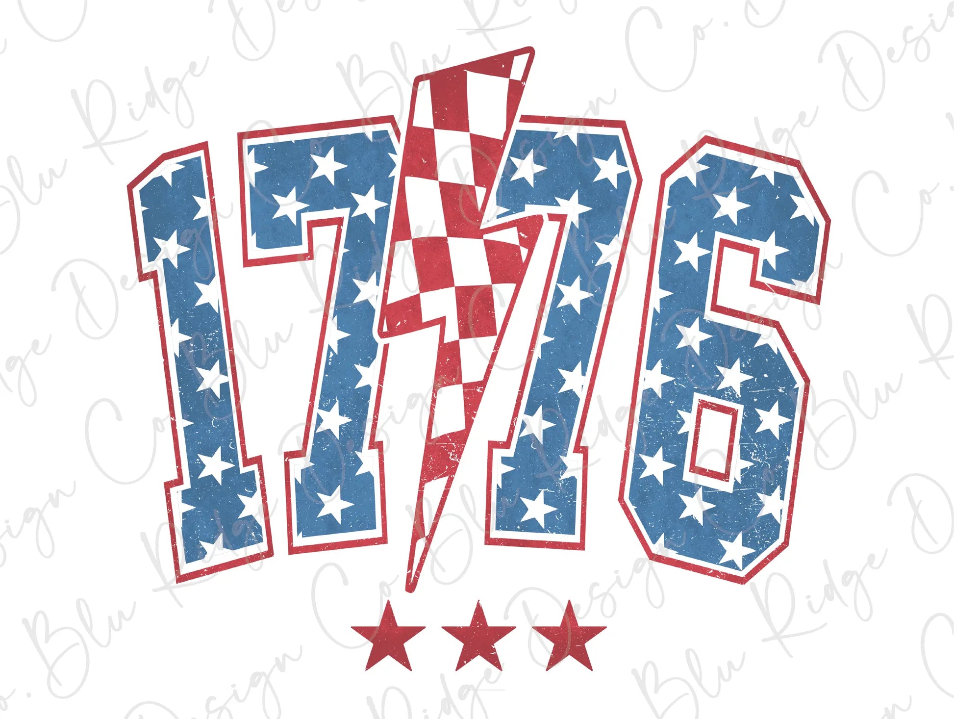 a red, white and blue logo with stars