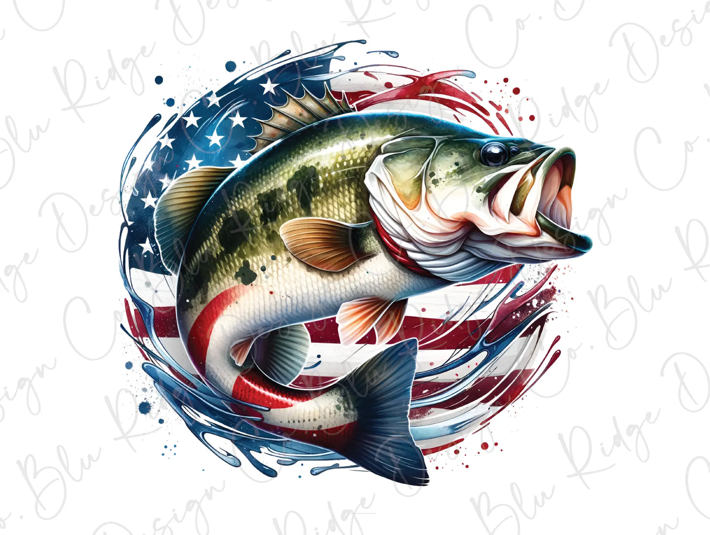 a fish with an american flag design on it