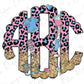 a pink and black leopard print with the letter b on it