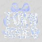 the text "TORN ADMIS" in a stylized font, with floral patterns and a bow-like design element.