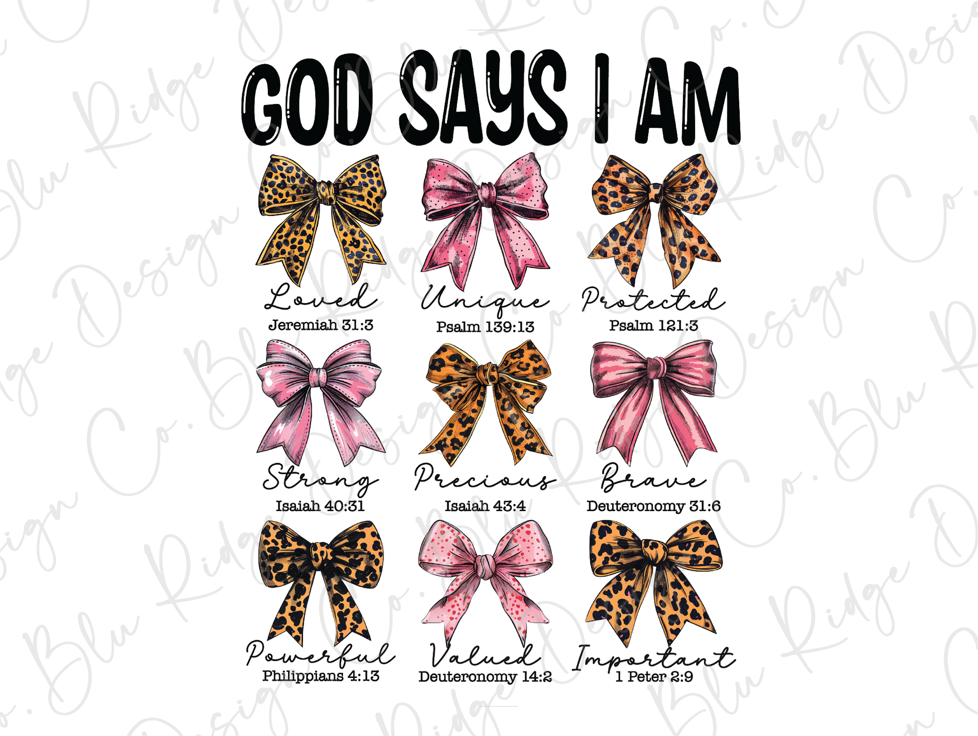 a bunch of bows with the words god says i am