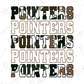 the text "POINTERS" repeated in various sizes and orientations, creating a visually interesting and layered effect.