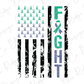 an american flag with the word fight on it