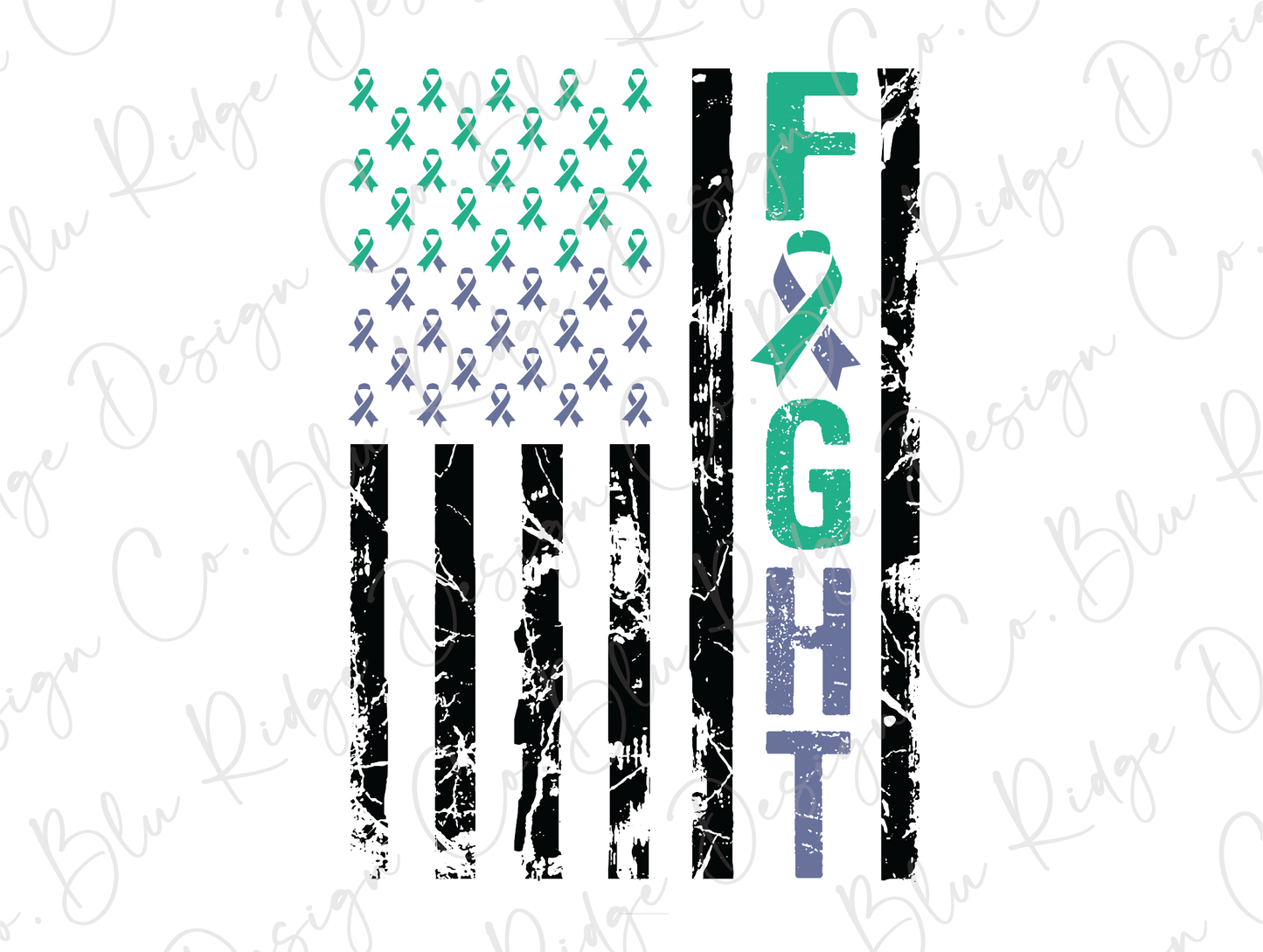 an american flag with the word fight on it