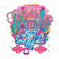 a colorful illustration of a vase with flowers