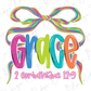 the word "Grace" in a colorful, stylized font, with the text "2 Corinthians 12:9" below it.