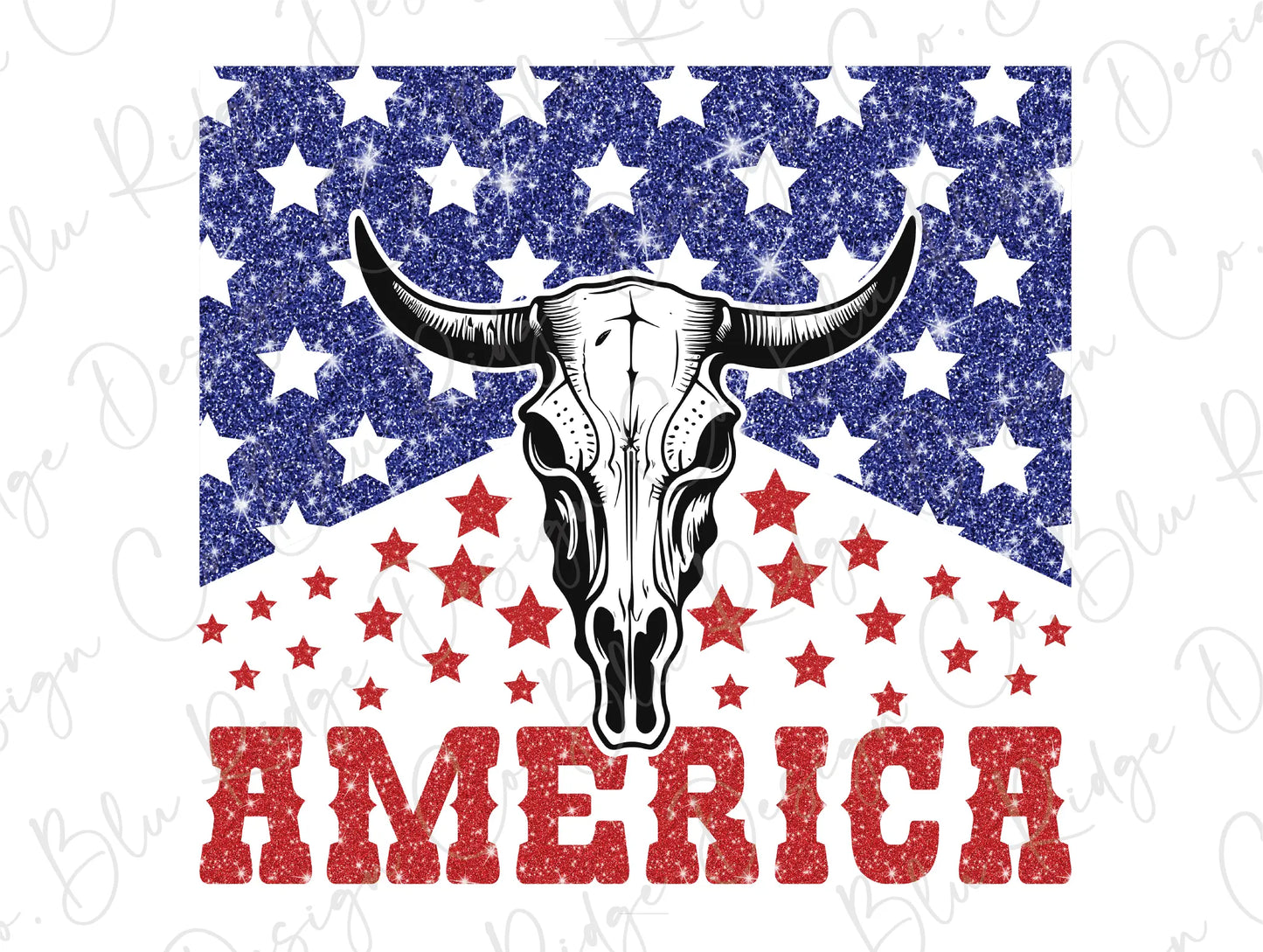 an american flag with a bull's head on it