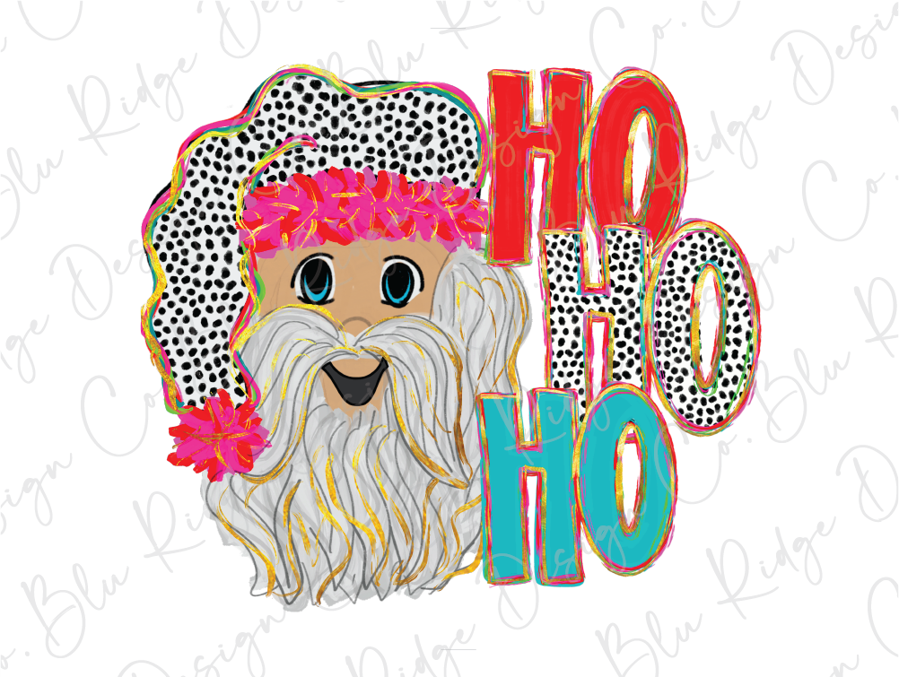 a digital image of a santa clause with the words ho ho ho