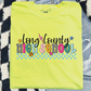 Checkered Retro Long County Schools Graphic T-Shirt