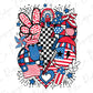 a heart made up of american flags and hearts