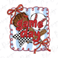 a baseball-themed design with the text "game day" prominently displayed. The design includes a baseball, a baseball glove, and a baseball bat, all arranged in a visually appealing manner.