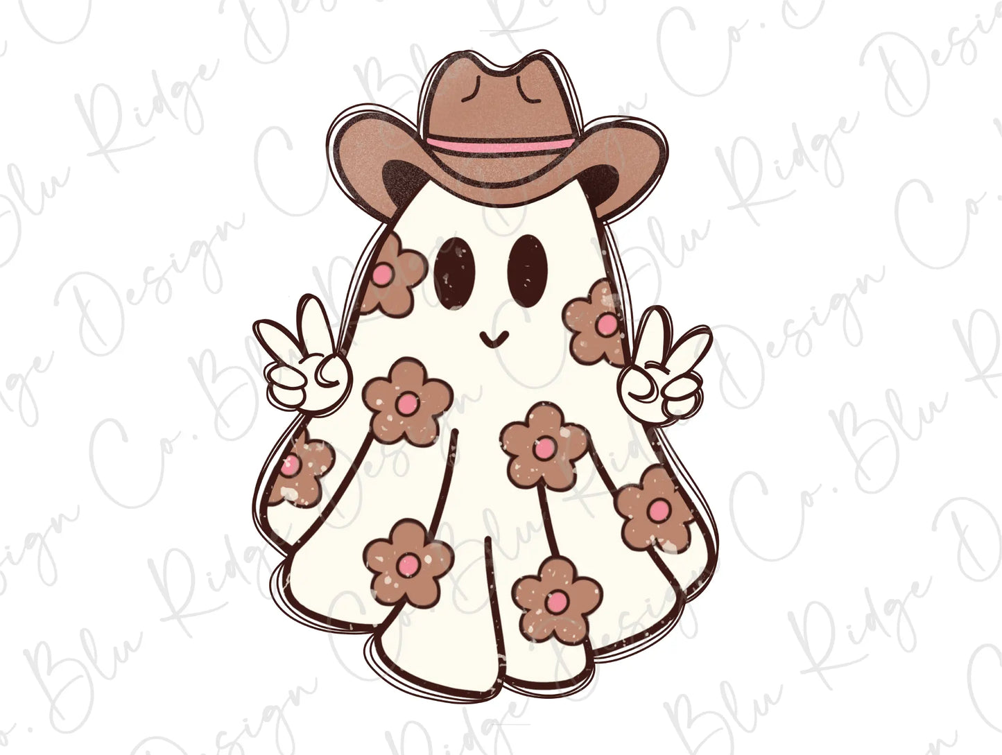 a sticker of a cartoon character wearing a cowboy hat