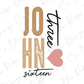 a white background with the words joh and a heart