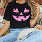 Seersucker Pumpkin Face Graphic T-Shirt
