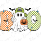 Boy Checkered Boo Ghost Ghost Graphic T-Shirt