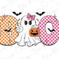 Girl Checkered Boo Ghost Graphic T-Shirt