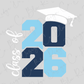 the graduation cap and the numbers "20" and "26" in a stylized design, representing the year of graduation.