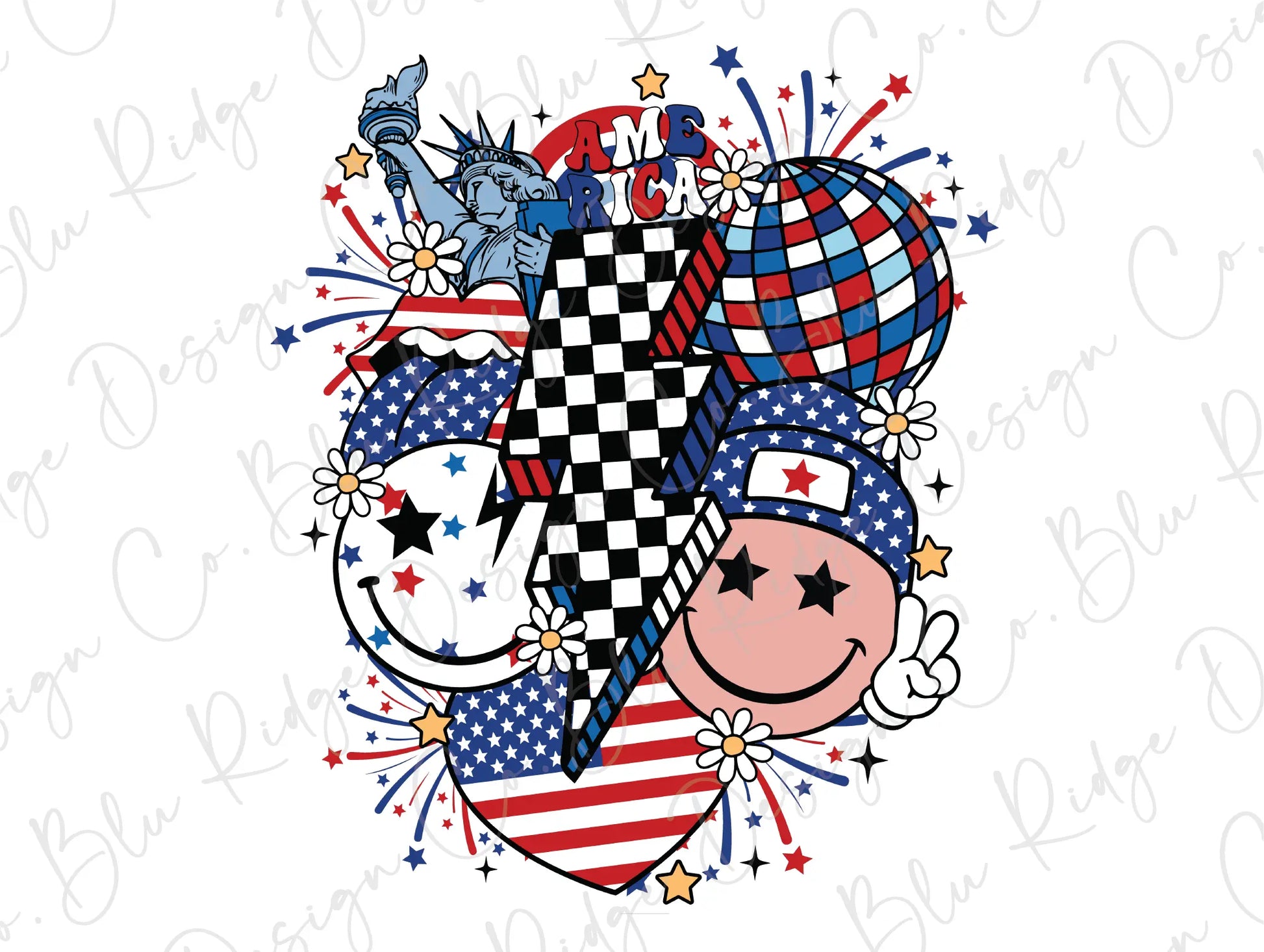 a patriotic heart with stars and stripes