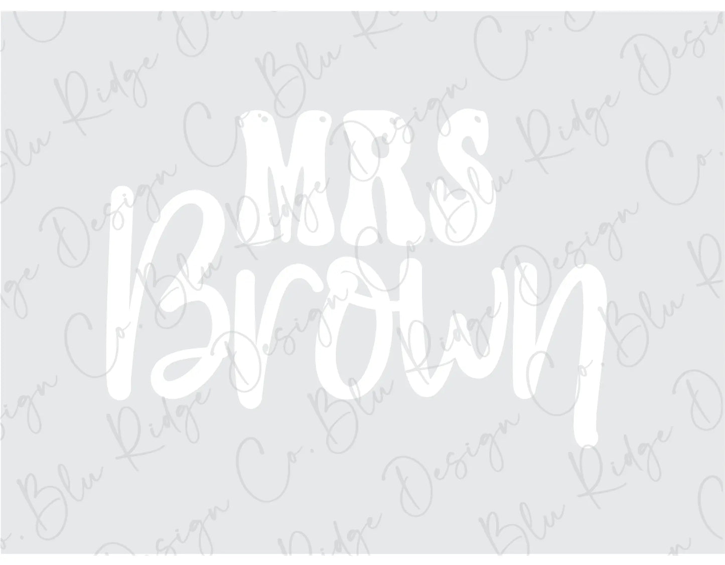 the words mr and mrs written in white on a gray background