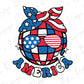 an american flag globe with the words america on it