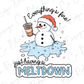 a snowman with a cup of coffee in his hand