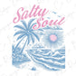 a t - shirt with the words salty soul on it