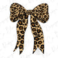 a leopard print bow on a white background