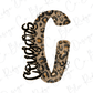 A stylized letter 'C' with a leopard print pattern, featuring the word "Cougars" written in cursive script.