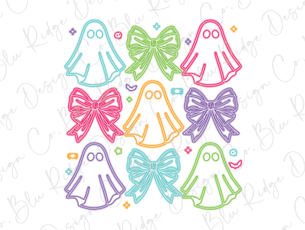 a group of different colored bows on a white background