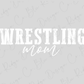 the text "Wrestling mom" in a stylized font, which is the main focus of the image.