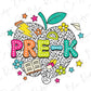 a colorful apple with the words prek on it