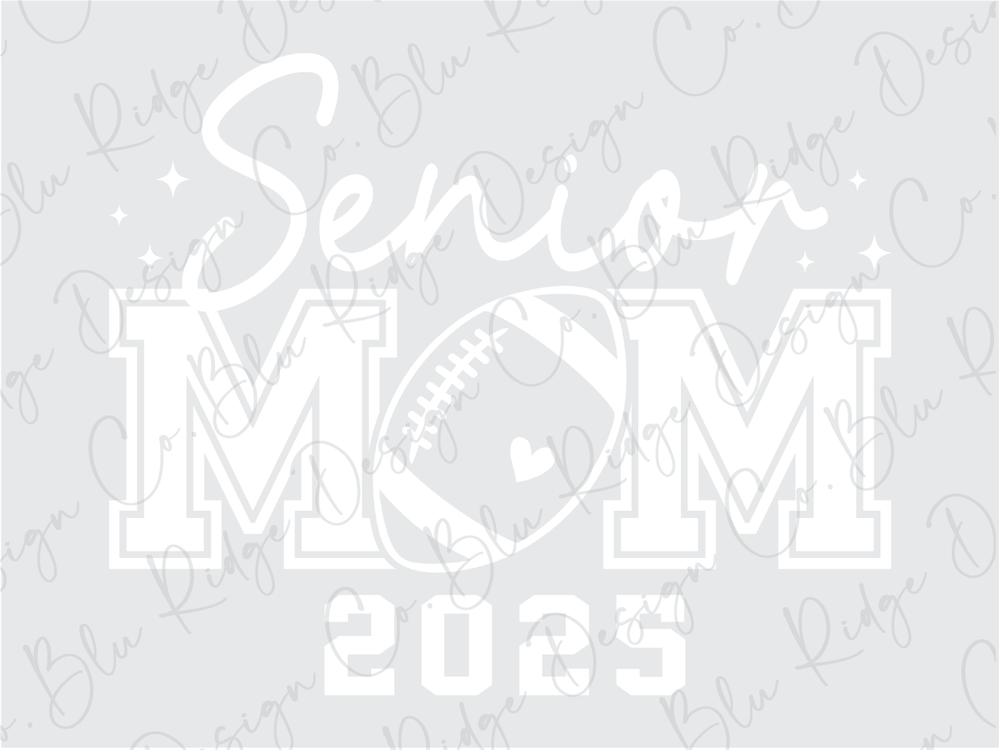 a football mom's shirt with the words'senior mom'and a football