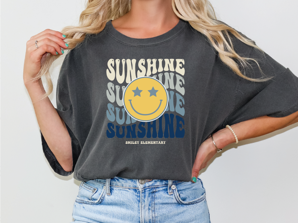 a woman wearing a t - shirt that says sunshine is sunshine