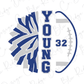 a young football logo on a white background